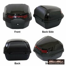 バイク用品 リアボックス リーベン トップケース 40L レッド/軽量 防水 防塵 原付 カブ パニアケース 収納ボックス 通勤 通学【送料800円】_画像2