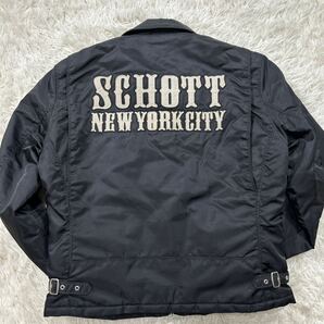 【極美品XL】SCHOTT ショット 最高傑作 ライダースジャケット XLsize 黒 インナーキルティング バックロゴ【抜群の存在感】幻の一着の画像7