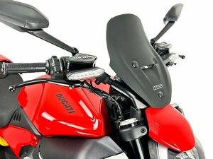 【国内在庫】WRS ダブリューアールエス ウインドスクリーン ツーリングタイプ シールド マットブラック DUCATI DIAVEL V4 '23 ドゥカティ