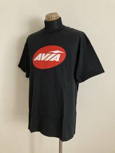 【AVIA】Tシャツ 国内L/XL相当 オーバルロゴ 90s 黒 バスケット フィットネス コットン100% 美品 USA製 送料無料