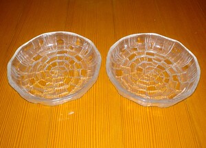 新品　氷華　小皿　２枚セット　ガラス製