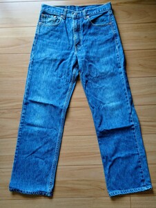 Levi'sジーンズ503 W31 L34 デニム パンツ紺 Mストレート32ネイビーＧパン加工ブリーチ714古着503B710ヴィンテージ藍702RESOLUTE712