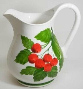 Art hand Auction Made in Italy Imported Goods Pitcher Jug Cherry Jug Vase Decanter Living Studio Directly Imported Handmade Bassano Pottery P2-815C, tableware, glass, decanter, decanter