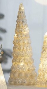 クリスマス 輸入雑貨 コーンツリー ガラス LED 置物 オブジェ リビングスタジオ 直輸入 オーナメント Christmas 85417GT 送料無料