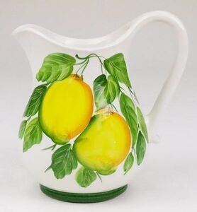Art hand Auction Made in Italy Imported Goods Pitcher Jug Lemon Jug Vase Decanter Living Studio Directly Imported Handmade Bassano Pottery P2-815L, tableware, glass, decanter, decanter