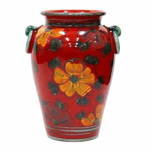 Art hand Auction Made in Italy Imported goods Umbrella stand Red Pottery Ilponte Living Studio Directly imported Red Jar Vase Tuscany Hand-painted 931103 Free shipping, furniture, interior, interior accessories, Umbrella stand