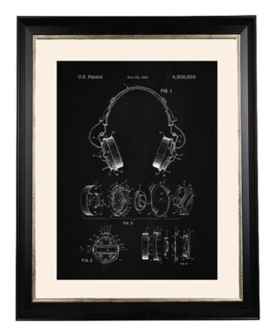 Imported goods Monochrome Art Frame Headphones Picture Living Studio Direct Import DJ Modern Classic Urban FC-250-B Free Shipping, artwork, painting, others
