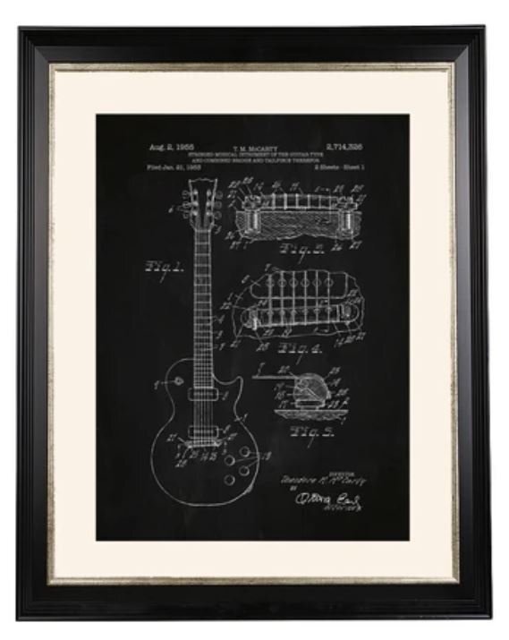 Marchandises diverses importées cadre d'art monochrome guitare encadrée photo salon studio importation directe Les Paul moderne classique urbain FC-250-A livraison gratuite, ouvrages d'art, peinture, autres