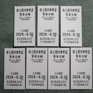 ■■東武鉄道 株主優待乗車証 7枚セット■■24.６の画像2