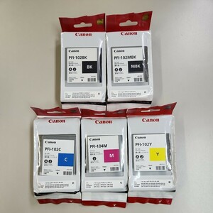 CANON 純正インクタンク PFI-102BK/PFI-102MBK/PFI-102C/PFI-104M/PFI-102Y 130ml ５色セット