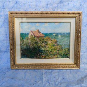 【複製版画】クロード・モネ「ヴァランジュヴィルの崖の漁師小屋」の画像1