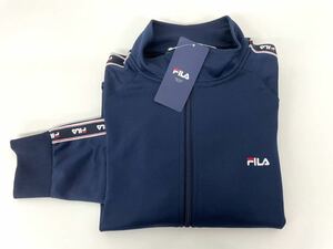 新品■FILA フィラ レディース 吸収 速乾 ジャケット フルジップ M ネイビー UV加工 日焼け防止 スポーツ ランニング