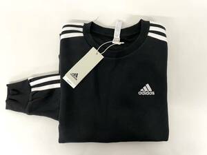 新品■アディダス adidas レディース 裏起毛 スウェット トレーナー M ブラック ホワイトライン HZ5744