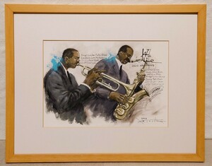 Art hand Auction 真作保証 津田耕｢JAZZ Life (Louis Armstrong)｣ミクストメディア 4号 2003年 百貨店個展作 ジャズの世界を描く画家 希少な原画, 絵画, 油彩, 人物画