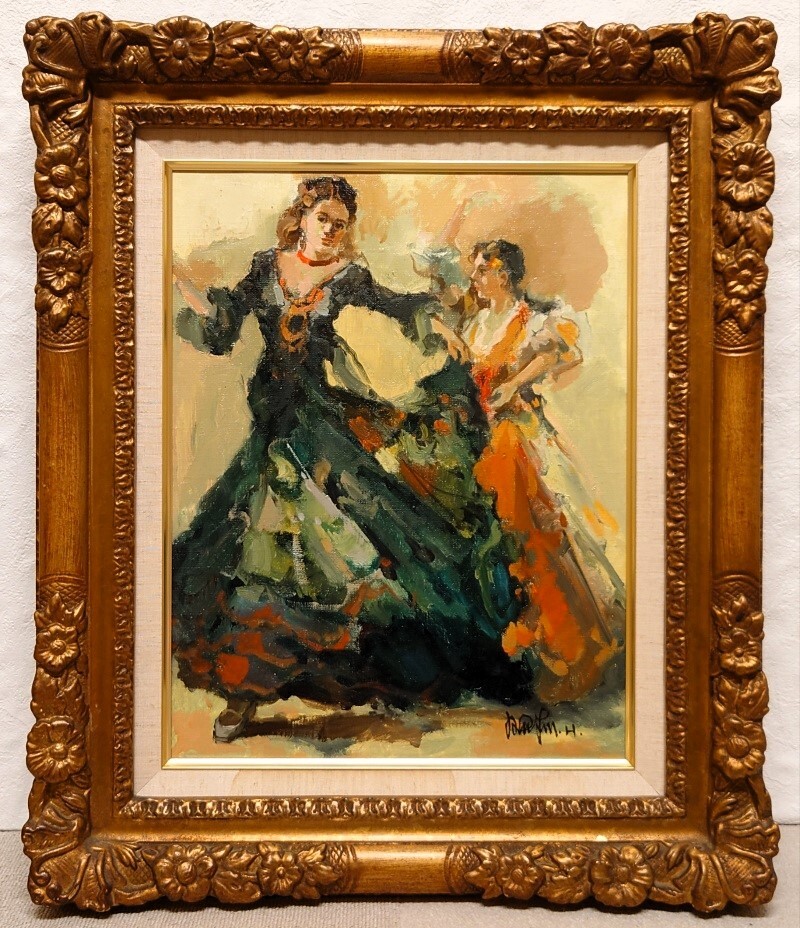 Garantierte Authentizität: Han Bong-ho Flamenco-Ölgemälde Nr. 6. Zertifikat verfügbar. Ständiges Mitglied des Duankai Prime Minister's Award, koreanischer Meister, Malerei, Ölgemälde, Porträt