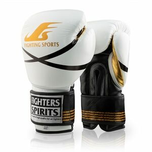 〔ファイターズスピリッツ〕FIGHTERS SPIRITSボクシンググローブアスリートモデル 14oz ホワイト×ゴールド×ブラック