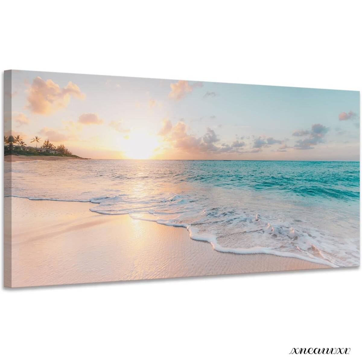 Beautiful sea art panel 80x40cm natural scenery sunrise interior wall hanging room decoration decorative painting canvas painting fashionable art appreciation redecoration, Artwork, Painting, graphic