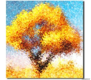  space .. art panel yellow tree nature interior ornament part shop decoration equipment ornament . canvas picture stylish art appreciation pattern change new building festival .