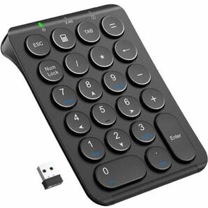 iClever テンキー ワイヤレス 2.4G 数字 キーボード パンタグラフ式 Type-C充電 超薄型 Tabキー付き 持ち運び便利 無線 片手デバイス