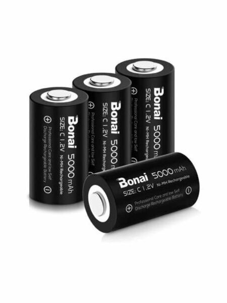 BONAI 単2形充電池 高容量 5000mAh 充電式ニッケル水素電池 単一電池 充電式電池 4本入り