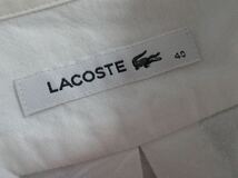 LACOSTE ロゴ デザイン ボタンダウン ホワイト 白 シャツ 40 M-Lサイズ レディース ラコステ 長袖シャツ カジュアル トップス フレンチ_画像8