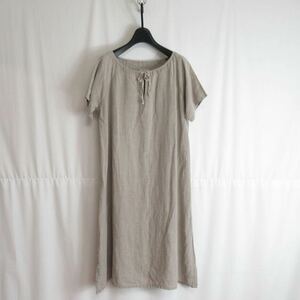 Fog linen work リボン デザイン 麻 リネン ワンピース ユーロ フォグリネンワーク トップス リトアニア製 カジュアル Mサイズ レディース