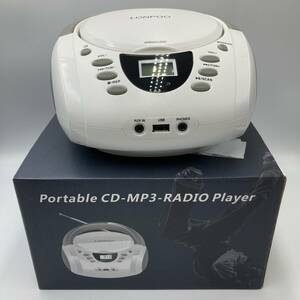 【通電確認済】LONPOO CD プレーヤー CDプレーヤー bluetooth対応 FMラジオ LP-D01/Y20158-M1