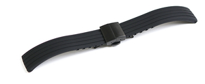 腕時計 ラバー ベルト 24mm 黒 プッシュ式 Dバックル rpd-mr02-bk-bk 交換 バンド