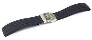 腕時計 ベルト 18mm ラバー グレー シルバー グルービング mr02-gry-s