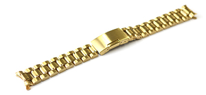 腕時計 ステンレス ベルト 20mm ゴールド 弓カン 三つ折れ サイドプッシュ式バックル ys-gd 腕時計 ベルト 交換