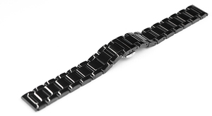 腕時計 ステンレス 交換 ベルト 20mm ポリッシュ 仕上げ 黒 ブラック プッシュ式 Dバックル dc-a-bk 腕時計 ベルト 交換