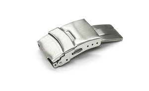  wristwatch metal band buckle 20mm three breaking double lock push opening and closing type silver 3w03-s