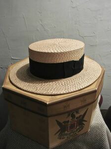 20s Vintage Knox Boater Hat 7 1/4 58cm Vintage knock sbo-ta- шляпа канотье - икра гаечный ключ ma соломинка ste toson
