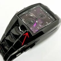 やや傷☆電池新品☆送料込☆セイコー SEIKO ワイアード WIRED 角型 クロノグラフ メンズ腕時計 パープル エックスドット7T92-0KF0 AGAV018_画像9