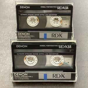 1880BT デノン RD-X 64分 ノーマル 2本 カセットテープ/Two DENON RD-X 64 Type I Normal Position Audio Cassette