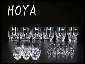 【秀】PA431 ロックグラス 【HOYA】 ホヤ クリスタルグラス タンブラー 6客／美品！ｚ