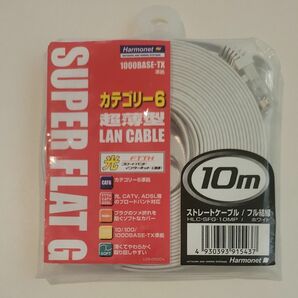 LANケーブル 超薄型 10m スーパーフラット