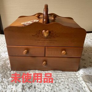 ソーイングボックス 裁縫箱 アンティーク 手芸道具箱　木製　大きめ