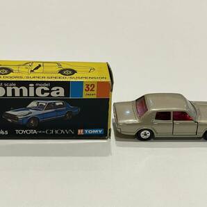 トミカ No.32 TOYOTA NEW CROWN トヨタ ニュークラウン tomica JAPAN TOMY 【車体の裏、箱の裏に落書きあり】の画像2