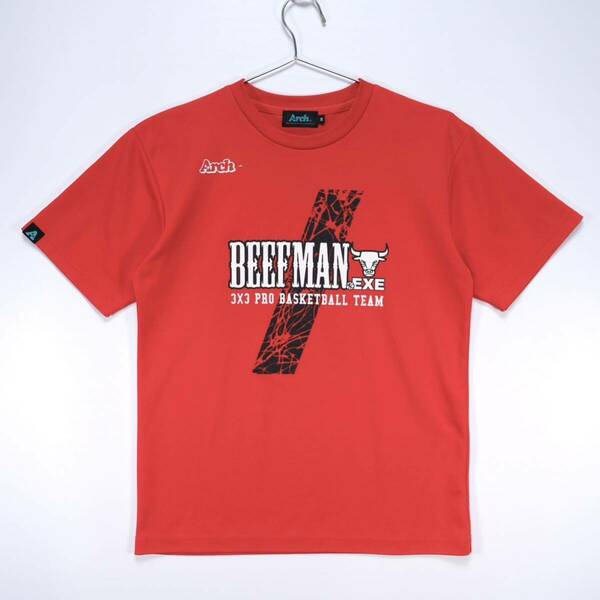 【送料無料】BEEFMAN.EXE/BEEFMAN×Arch DRY-Tシャツ(レッド)/ドライTシャツ/3x3.EXE PREMIRE/バスケットボール/Mサイズ