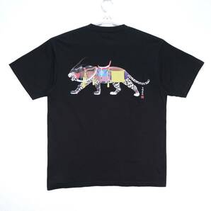 【送料無料】LEOPARD/NIPOALOHA×TENMYOUYA HISASHI for BEAUTY&YOUTH/BLACK/N22-UTNTS01/T-Shirt/Tシャツ/天明屋尚/豹鶯懸金茶糸威具足/XL