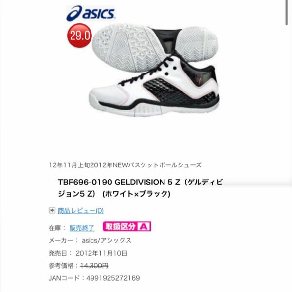 29.0cm asics GELDIVISION 5 Z TBF696 0190 購入時価格14,300 値下げ交渉お受けします！