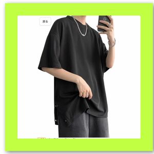 tシャツ メンズ 半袖 夏服 無地 大きい サイズ 夏服　2XL　ブラック