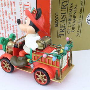 ENESCO ミッキーマウスのクリスマスオーナメント 消防車 箱付 中古 車体約9cm クコの画像4