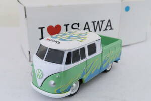 I LOVE ISAWA ブルー トミカ VW VOLKSWAGEN TYPE2 PICK-UP ワーゲン ピックアップ 箱付 TOMICA コレ