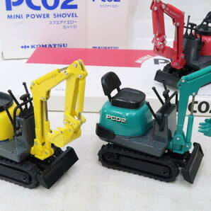 KOMATSU MINI POWER SHOVEL PC02 コマツ パワーショベル 5色セット 箱付 日本製 1/21 ナナレの画像2