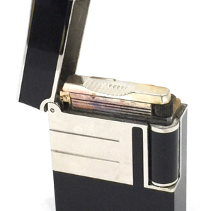 エステー デュポン ライン1ショート ローラー式 ガスライター 喫煙具 喫煙グッズ 黒 × シルバーカラー S.T.DUPONTの画像3