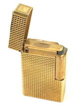 S.Tデュポン ローラー式 ガスライター ゴールドカラー ダイヤカット 喫煙具 喫煙グッズ 保存箱付 S.T.Dupont_画像3