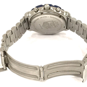 タグホイヤー クロノグラフ デイト クォーツ 腕時計 CA-1210-R0 メンズ ネイビー文字盤 純正ブレス QR044-58の画像6