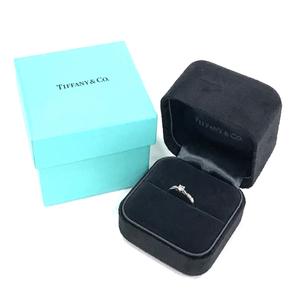 ティファニー ハーモニー PT950 1P ダイヤモンド 0.18ct リング 指輪 8号 3.2g 付属品あり レディース TIFFANY & CO